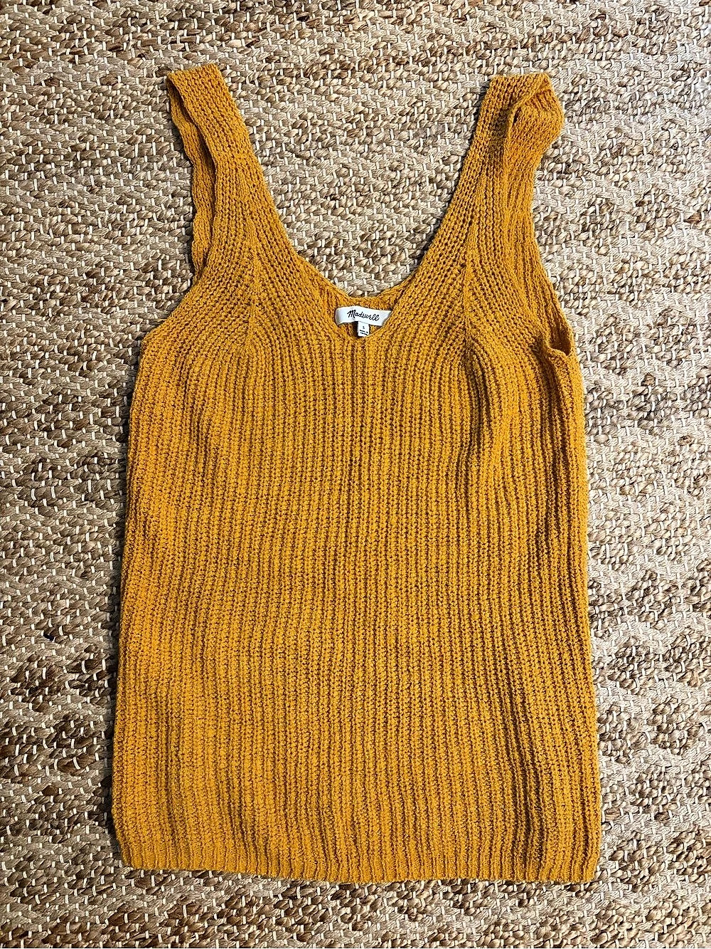 Madewell Knit Tank Top in Mustard Yellow